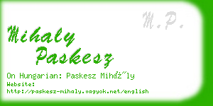 mihaly paskesz business card
